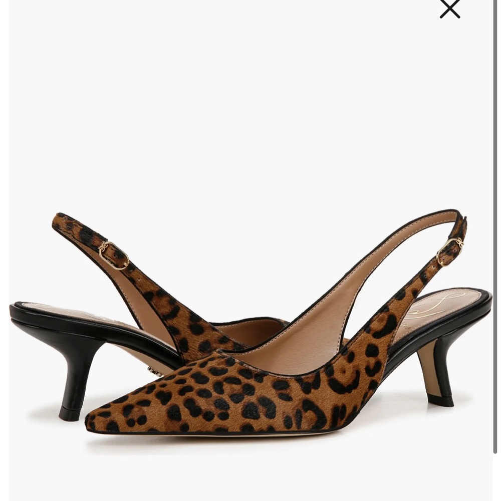 NWOT Sam Edelman Animal Print Slingback Heels - Picture 2 of 8